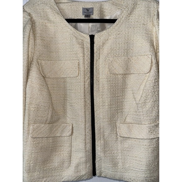 Worthington‎ Tweed Jacket Cropped Puff Sleeve Size XXL - Picture 3 of 8